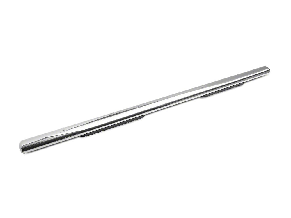 RedRock 4 Inch Oval Straight End Side Step Bars; Stainless Steel (19-22 Sierra 1500 Crew Cab)