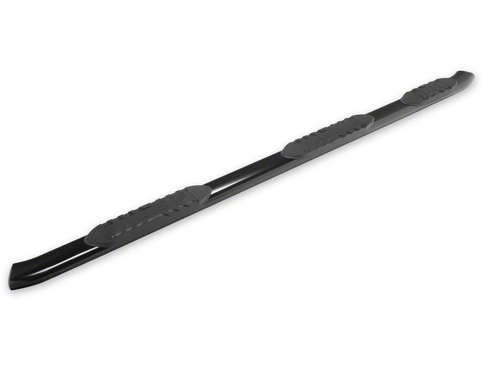 RedRock 5-Inch Oval Bent Wheel to Wheel Side Step Bars; Black (19-25 Sierra 1500 Crew Cab w/ 6.50-Foot Standard Box)