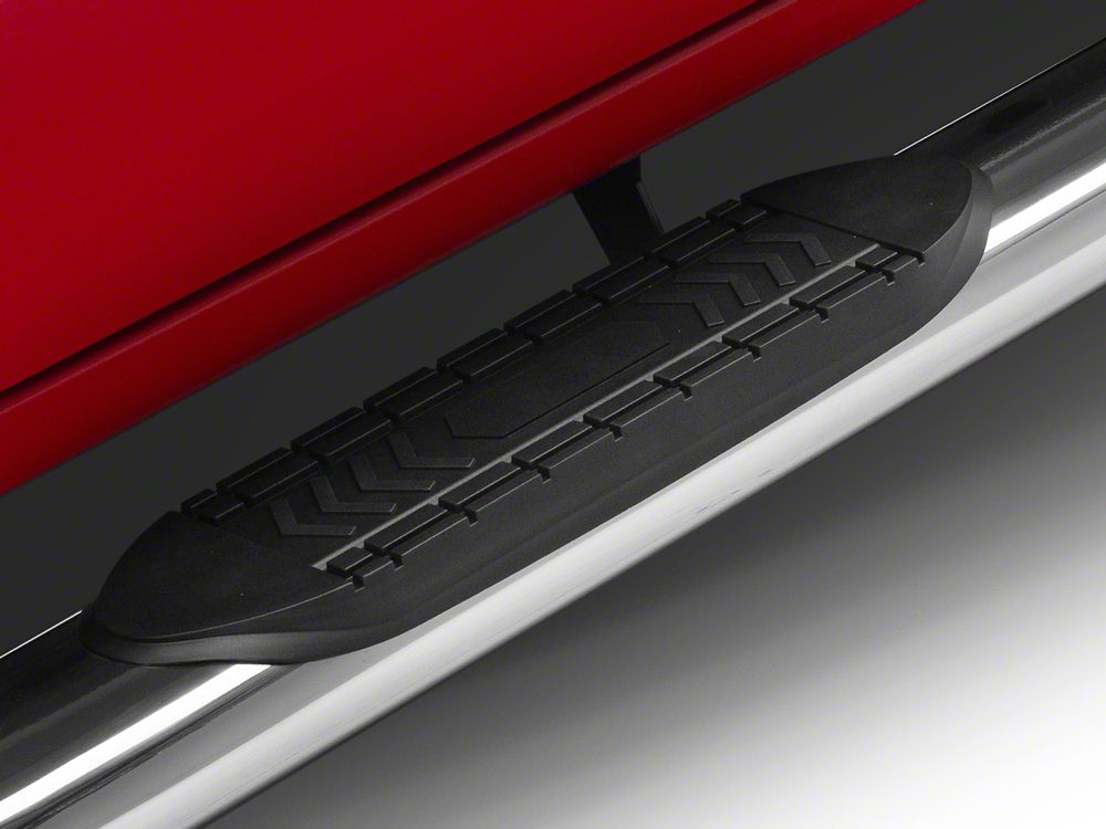 RedRock 6-Inch Oval Bent End Side Step Bars; Stainless Steel (19-25 Sierra 1500 Crew Cab)