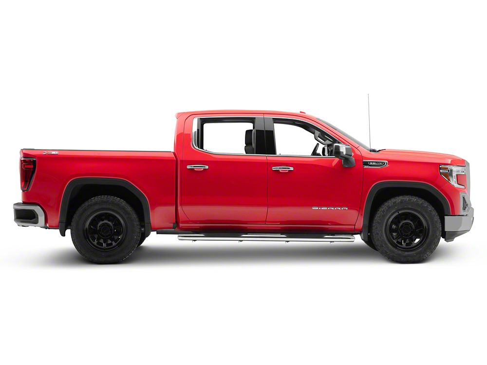 RedRock 6-Inch Oval Bent End Side Step Bars; Stainless Steel (19-25 Sierra 1500 Crew Cab)