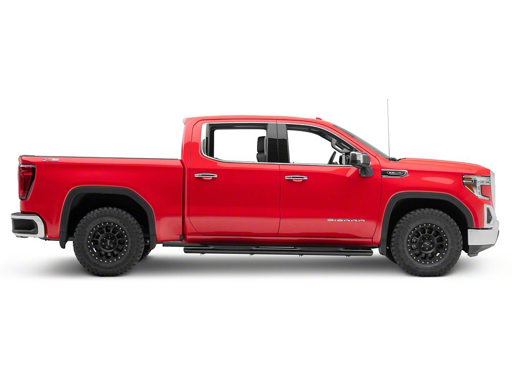 RedRock 6-Inch Oval Bent End Side Step Bars; Black (19-25 Sierra 1500 Crew Cab)