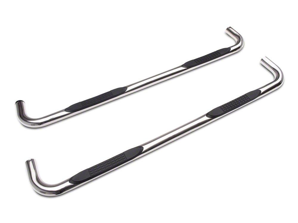 RedRock 4-Inch Oval Bent End Side Step Bars; Stainless Steel (19-25 Sierra 1500 Double Cab)