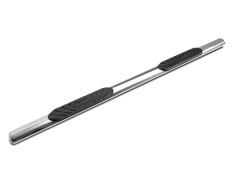 RedRock 4-Inch Oval Straight End Side Step Bars; Stainless Steel (19-25 Sierra 1500 Crew Cab)