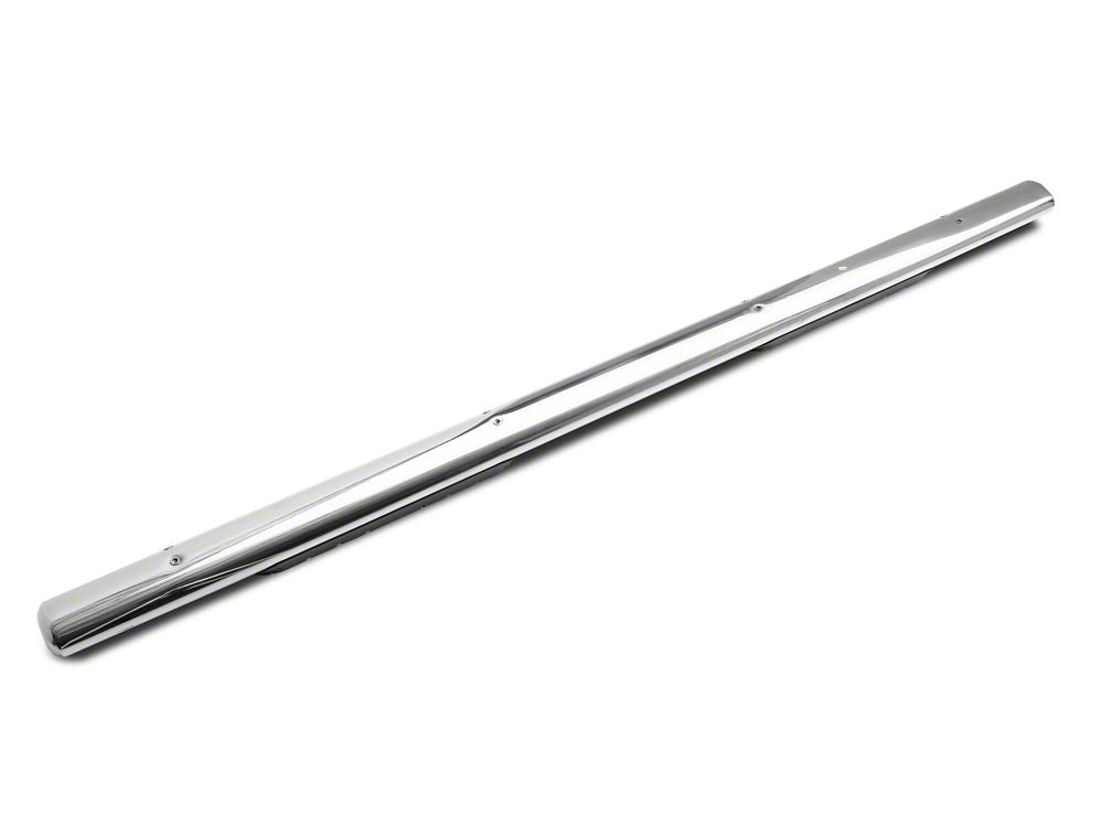 RedRock 4-Inch Oval Straight End Side Step Bars; Stainless Steel (19-25 Sierra 1500 Crew Cab)