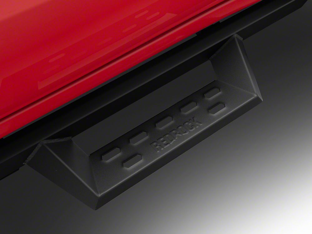 RedRock 4-Inch Drop TC1 Running Boards; Textured Black (19-25 Sierra 1500 Crew Cab)