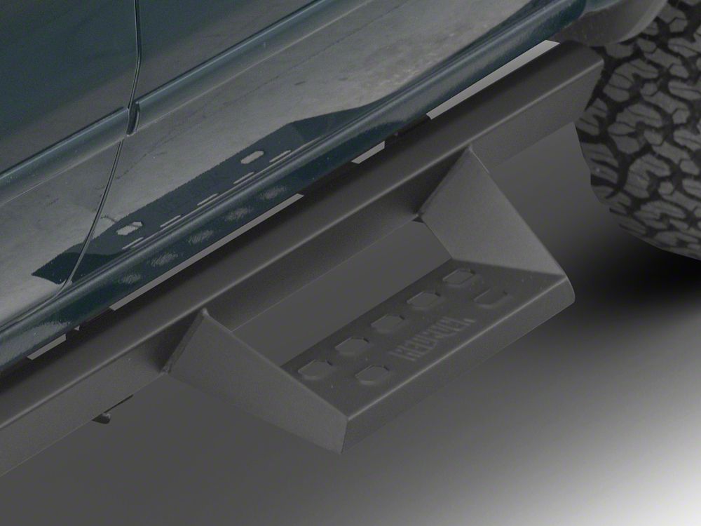 RedRock 4-Inch Drop TC1 Running Boards; Textured Black (07-18 Sierra 1500 Crew Cab)