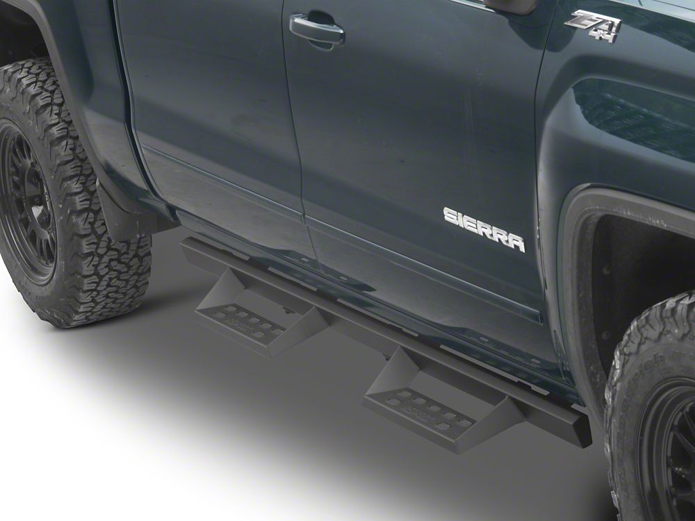 RedRock 4-Inch Drop TC1 Running Boards; Textured Black (07-18 Sierra 1500 Crew Cab)