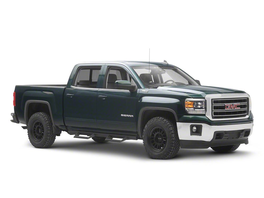 RedRock 4-Inch Drop TC1 Running Boards; Textured Black (07-18 Sierra 1500 Crew Cab)