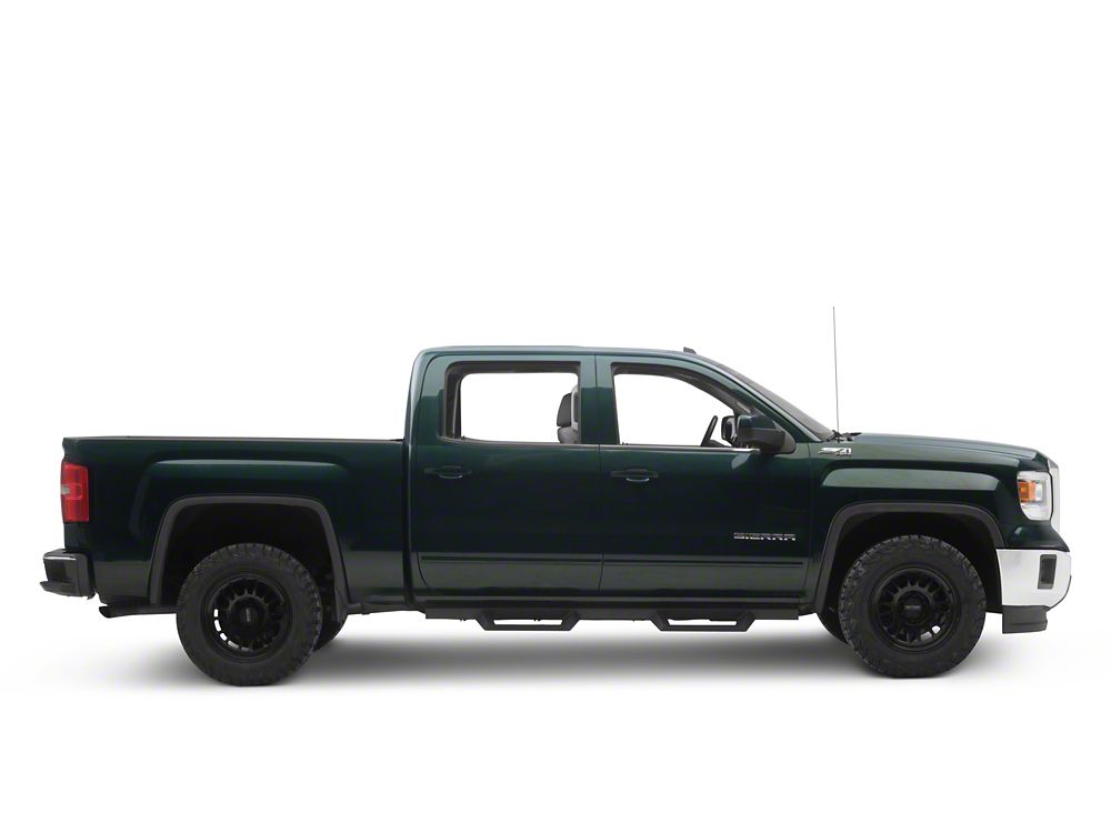 RedRock 4-Inch Drop TC1 Running Boards; Textured Black (07-18 Sierra 1500 Crew Cab)