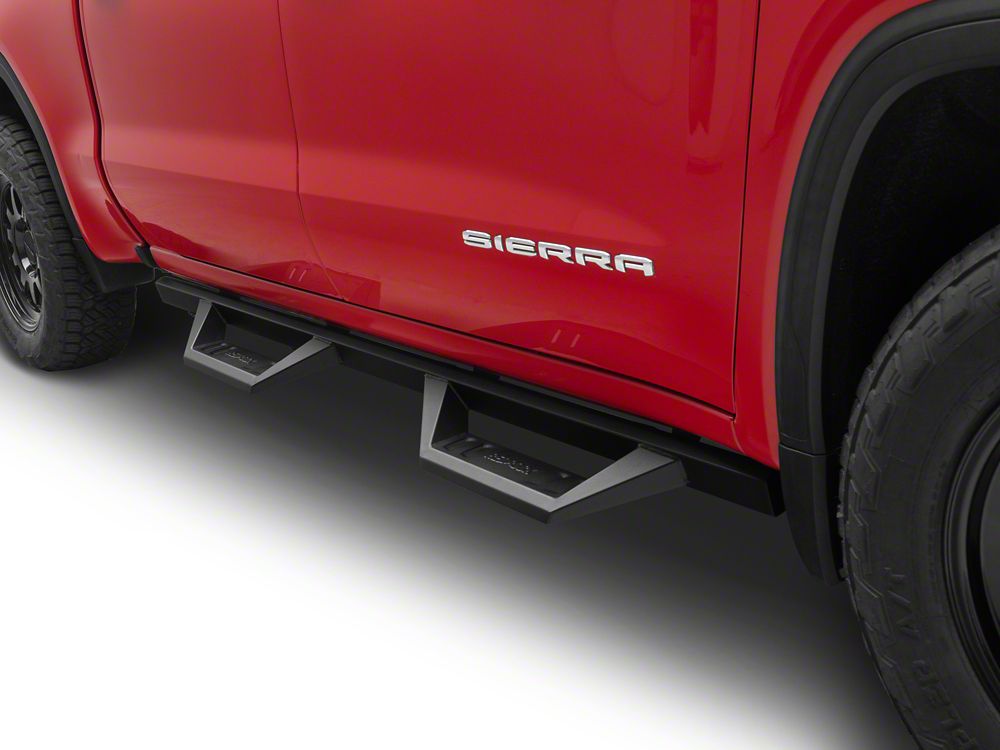 RedRock TC2 Drop Step Running Boards; Textured Black (19-25 Sierra 1500 Crew Cab)