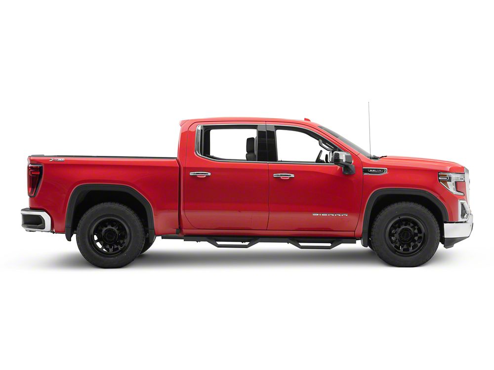 RedRock TC2 Drop Step Running Boards; Textured Black (19-25 Sierra 1500 Crew Cab)