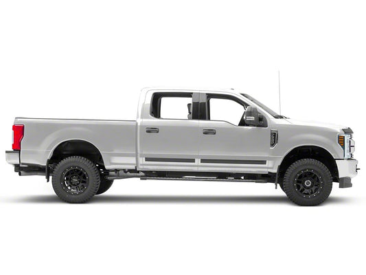 RedRock Rugged Look Body Side Moldings; Matte Black (99-25 F-250 Super Duty SuperCrew)