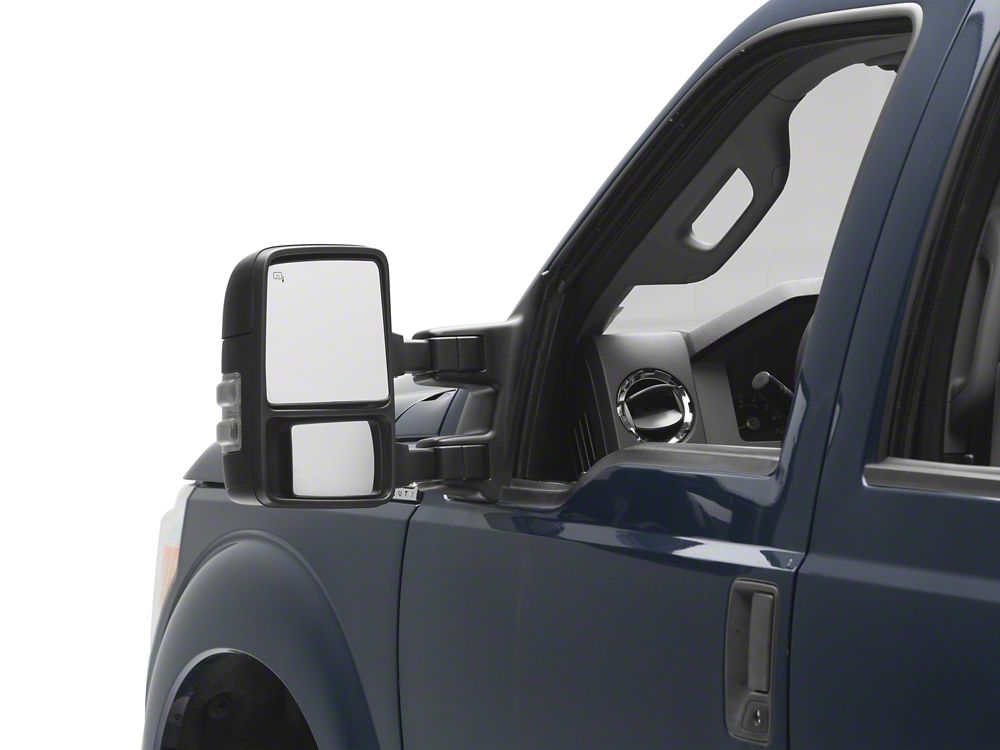 RedRock Powered Heated Towing Mirror with Amber LED Turn Signal; Driver Side (11-16 F-250 Super Duty)