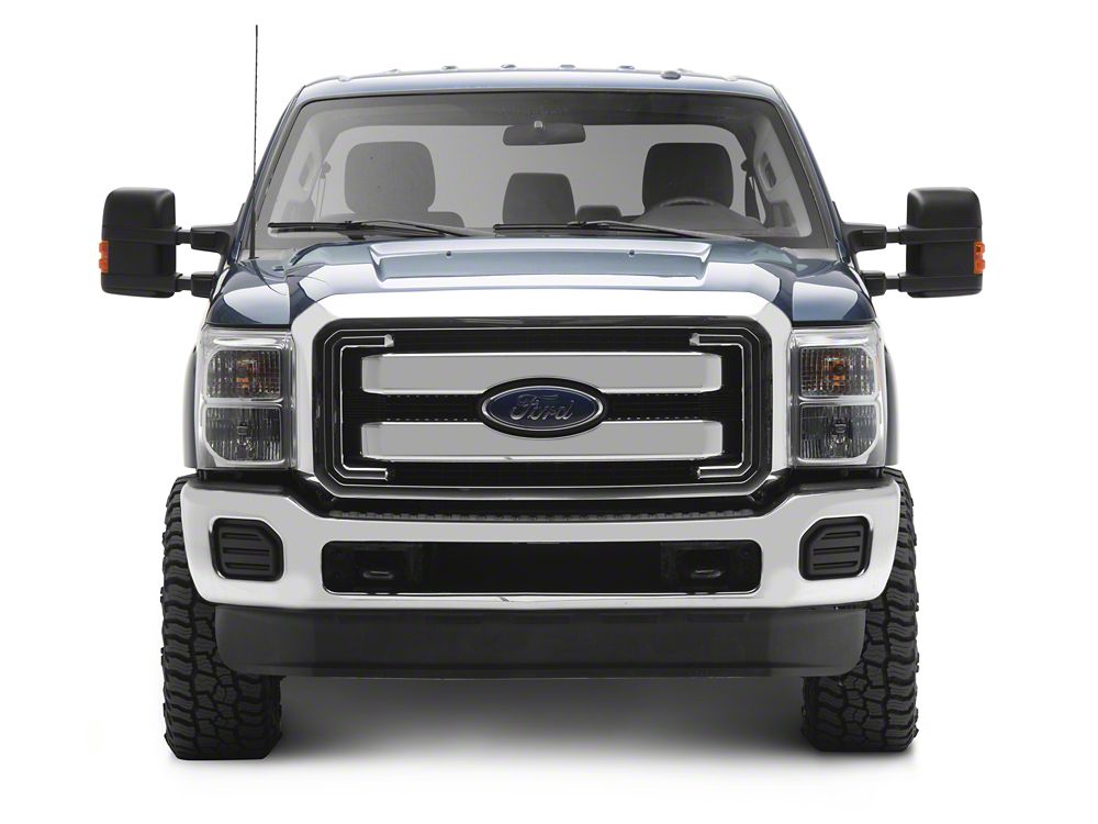 RedRock Powered Heated Towing Mirror with Amber LED Turn Signal; Black; Passenger Side (11-16 F-250 Super Duty)