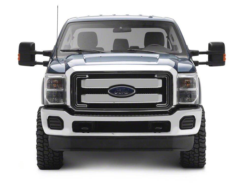 RedRock Powered Heated Towing Mirror with Amber LED Turn Signal; Black; Passenger Side (11-16 F-250 Super Duty)