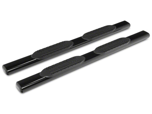 RedRock 6-Inch Oval Straight End Side Step Bars; Black (17-25 F-250 Super Duty SuperCab)