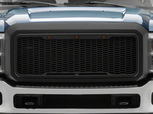 RedRock Baja Upper Replacement Grille; Matte Black (11-16 F-250 Super Duty)