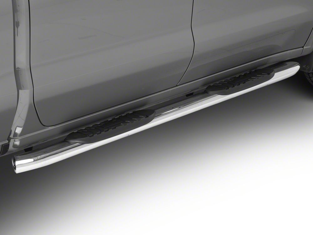 RedRock 5-Inch Oval Bent End Side Step Bars; Stainless Steel (20-25 Sierra 3500 HD Crew Cab)