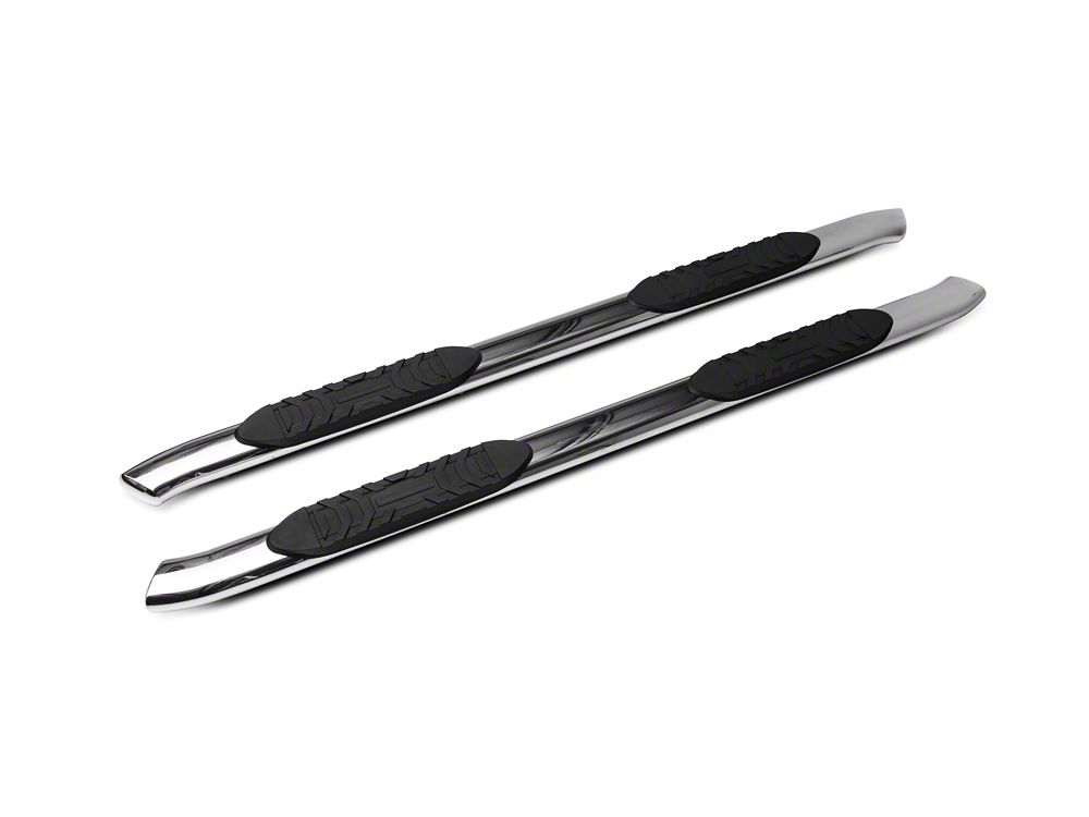 RedRock 5-Inch Oval Bent End Side Step Bars; Stainless Steel (20-25 Sierra 3500 HD Crew Cab)