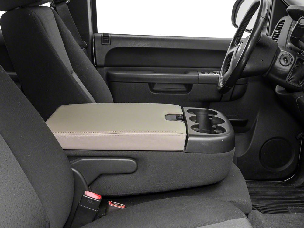 RedRock Leather Center Console Lid; Gray (07-14 Sierra 3500 HD)