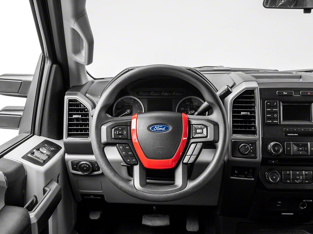 RedRock Steering Wheel Horn Trim; Red (17-22 F-350 Super Duty)