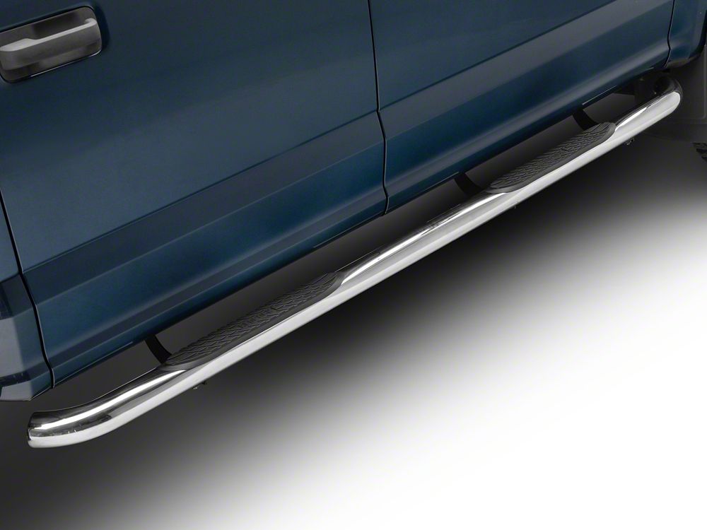 RedRock 3-Inch Side Step Bars; Stainless Steel (17-25 F-350 Super Duty SuperCrew)