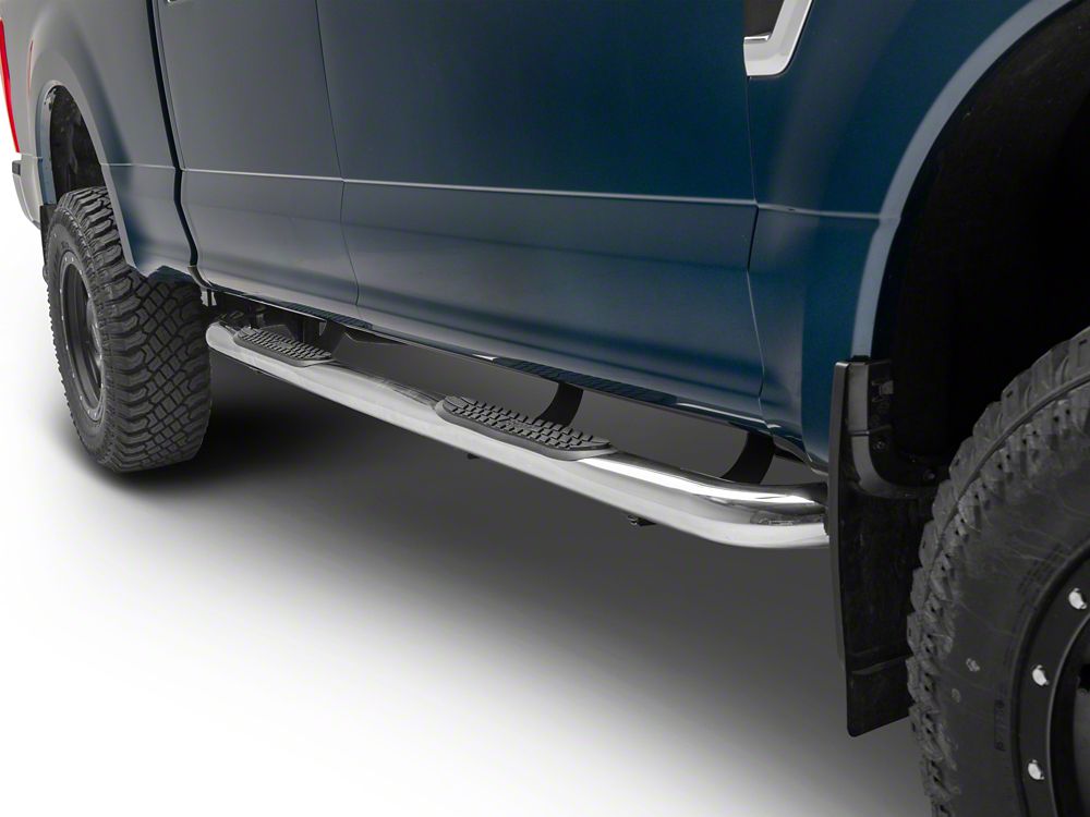 RedRock 3-Inch Side Step Bars; Stainless Steel (17-25 F-350 Super Duty SuperCrew)