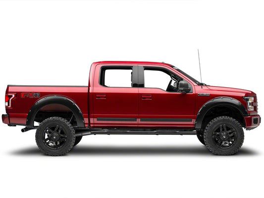 RedRock Rugged Look Body Side Moldings; Matte Black (99-25 F-350 Super Duty SuperCrew)