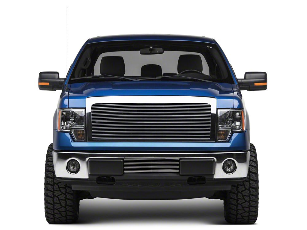 RedRock Lower Bumper Grille Insert; Polished (09-14 F-150, Excluding Raptor, Harley Davidson & 2011 Limited)