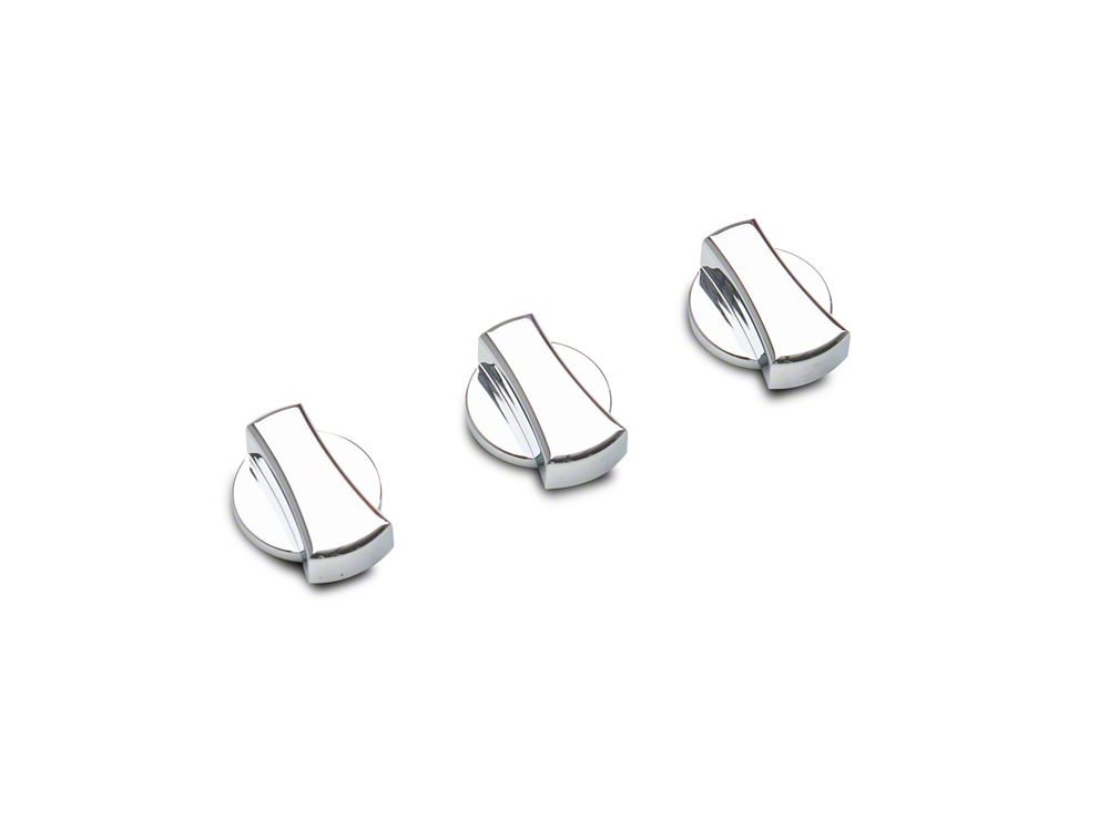 RedRock A/C Knob Covers; Chrome (04-08 F-150)
