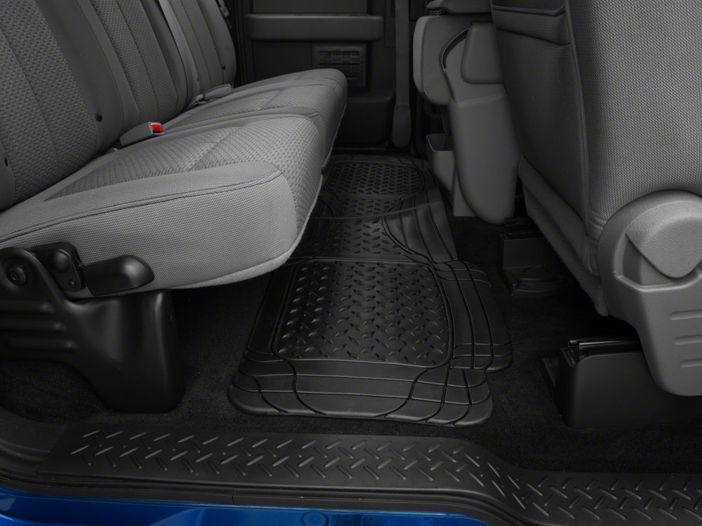 RedRock All-Weather Floor Mat Set with One-Piece Rear Mat; Black (97-14 F-150)
