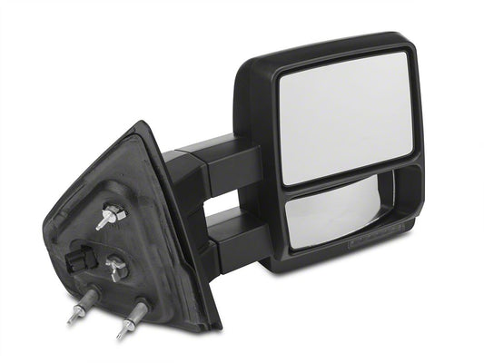 RedRock Power Adjust Heated Manual Foldaway Towing Mirrors with Puddle Lights and Turn Signals; Textured Black; Passenger Side (07-12 F-150)