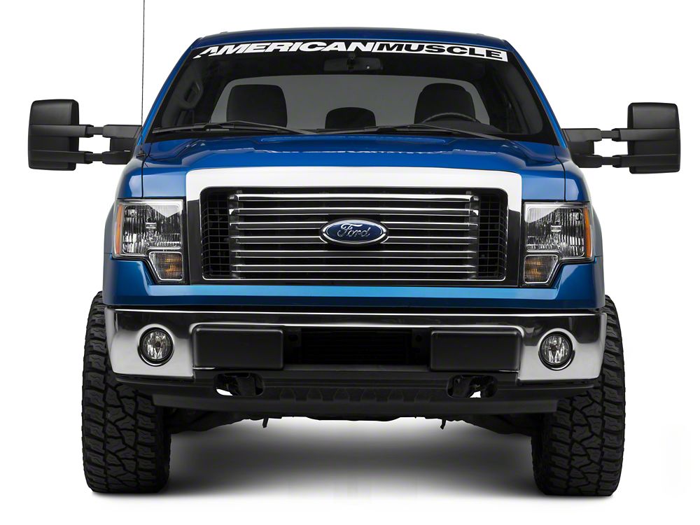 RedRock Memory Power Adjust Heated Manual Foldaway Towing Mirrors with Puddle Lights and Turn Signals; Textured Black; Driver Side (09-14 F-150)