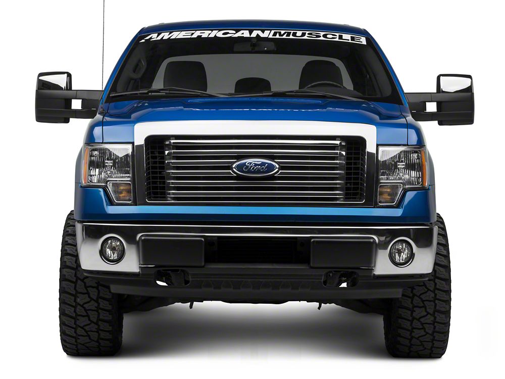 RedRock Memory Power Adjust Heated Manual Foldaway Towing Mirrors with Puddle Lights and Turn Signals; Chrome; Passenger Side (09-14 F-150)