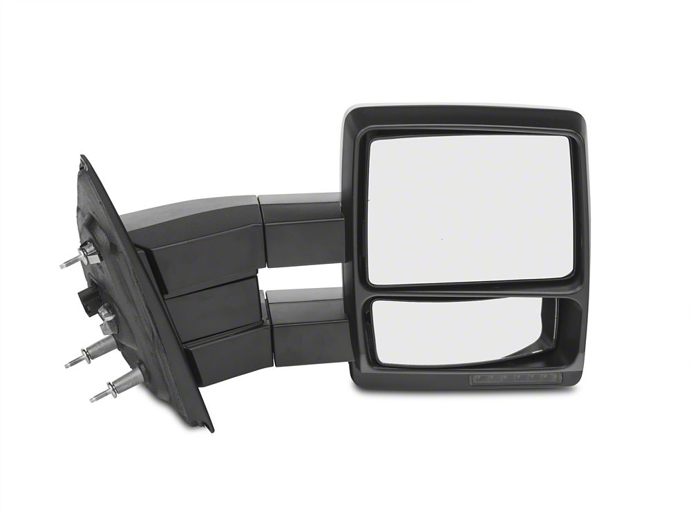 RedRock Memory Power Adjust Heated Manual Foldaway Towing Mirrors with Puddle Lights and Turn Signals; Chrome; Passenger Side (09-14 F-150)