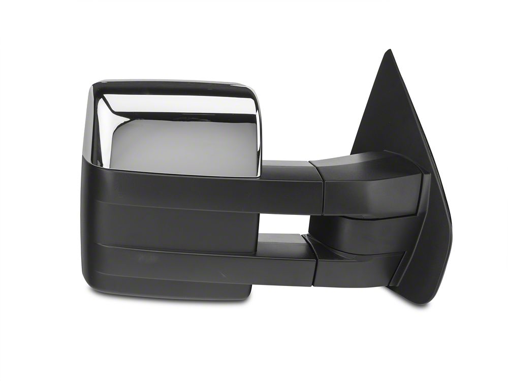 RedRock Memory Power Adjust Heated Manual Foldaway Towing Mirrors with Puddle Lights and Turn Signals; Chrome; Passenger Side (09-14 F-150)