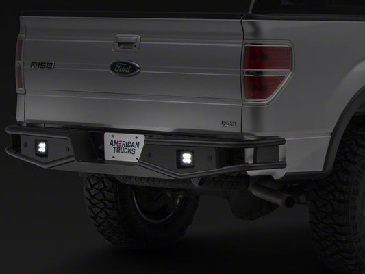 RedRock Tubular Off-Road Rear Bumper with LED Fog Lights (06-14 F-150)