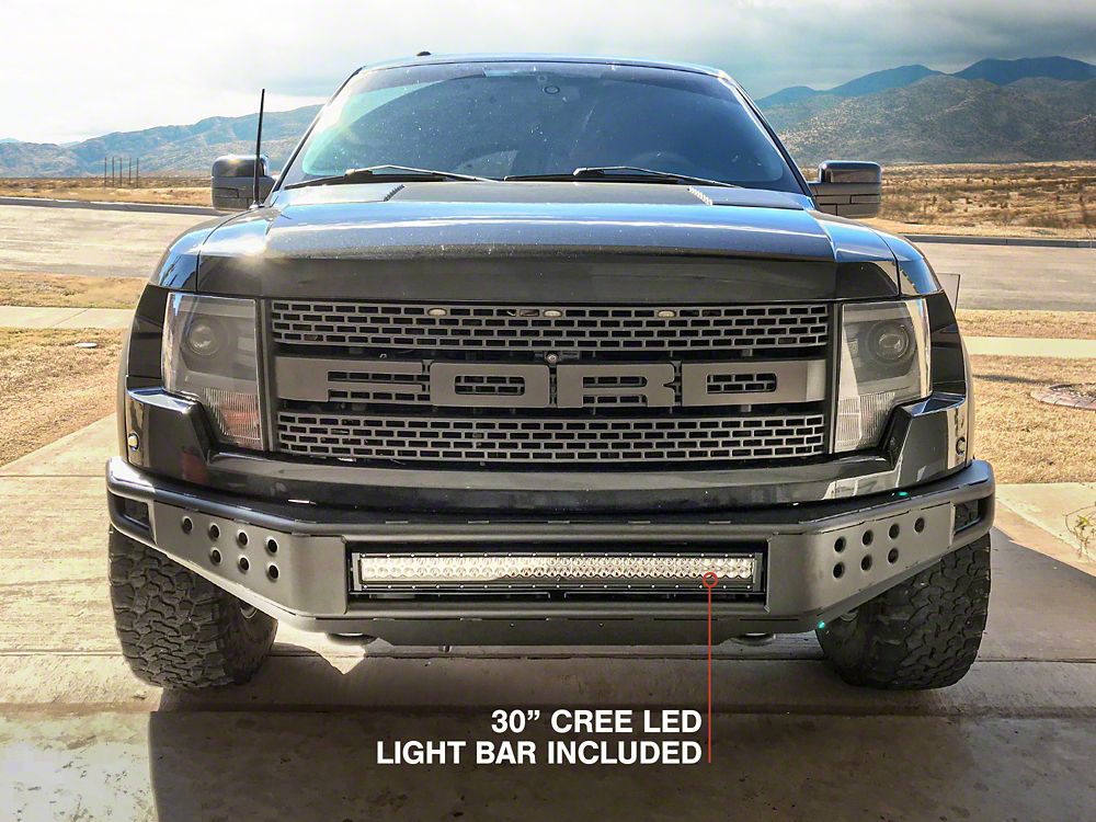 RedRock Tubular Off-Road Front Bumper with 30-Inch LED Light Bar (10-14 F-150 Raptor)