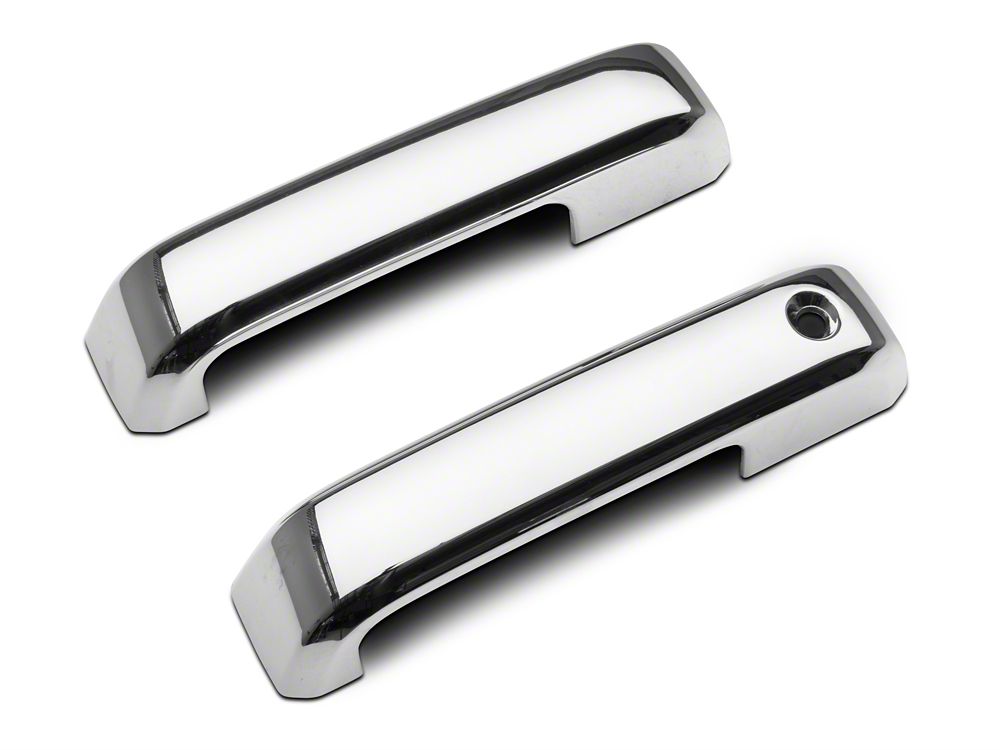 RedRock Door Handle Covers without Passenger Keyhole; Handle Covers Only; Chrome (15-20 F-150 Regular Cab, SuperCab)