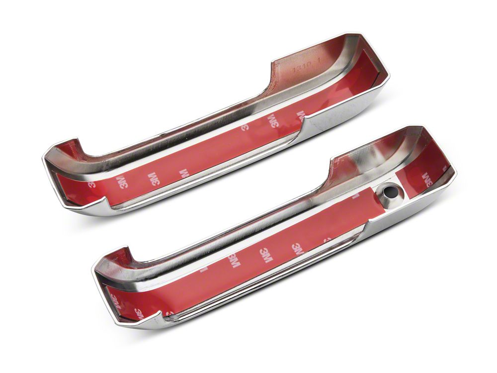 RedRock Door Handle Covers without Passenger Keyhole; Handle Covers Only; Chrome (15-20 F-150 Regular Cab, SuperCab)