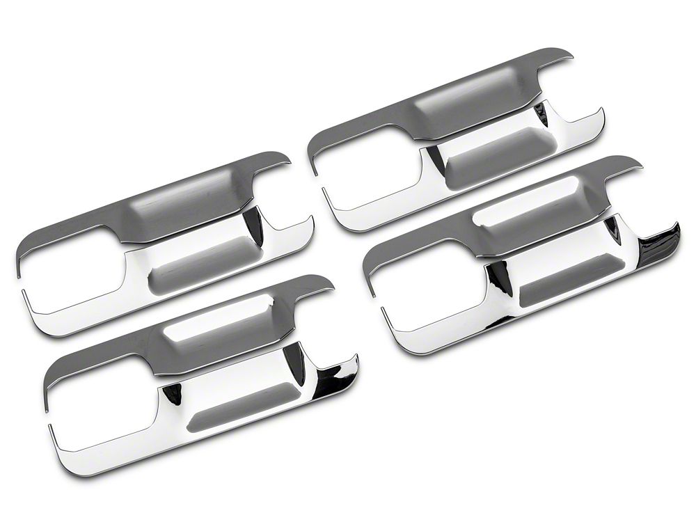 RedRock Door Handle Covers; Back Plate Only; Chrome (15-20 F-150)