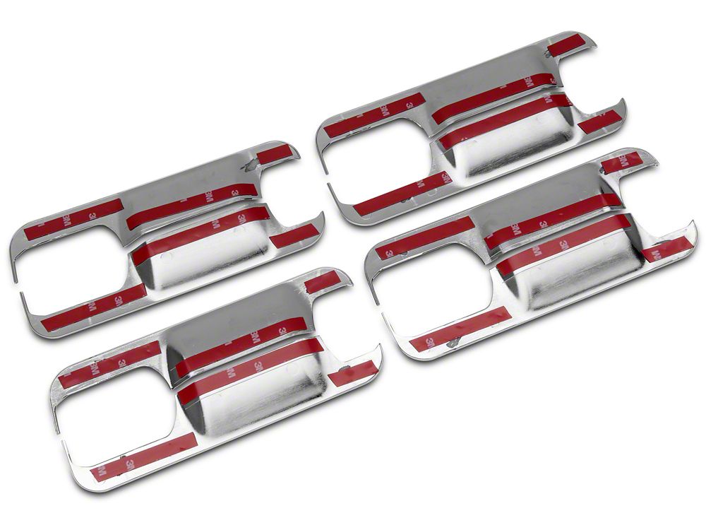 RedRock Door Handle Covers; Back Plate Only; Chrome (15-20 F-150)