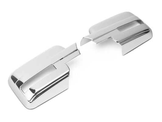 RedRock Mirror Covers with Turn Signal Light Cutout; Chrome (09-14 F-150)