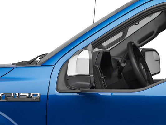 RedRock Top Half Mirror Covers for Standard Mirrors; Chrome (15-20 F-150)