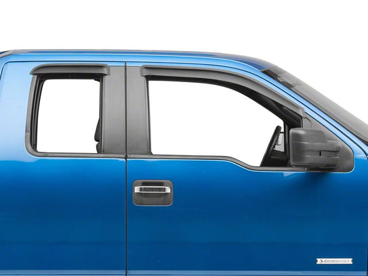RedRock Window Deflectors; Front and Rear; Smoked (04-14 F-150 SuperCab)