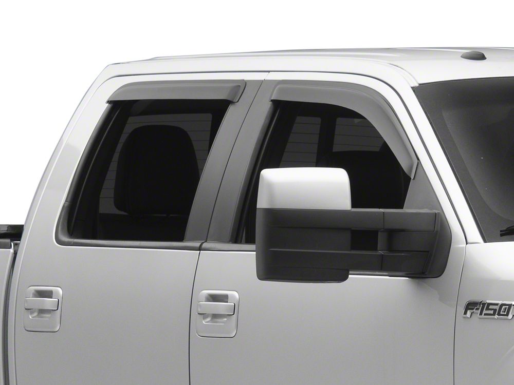 RedRock Window Deflectors; Front and Rear; Smoked (04-08 F-150 SuperCrew)