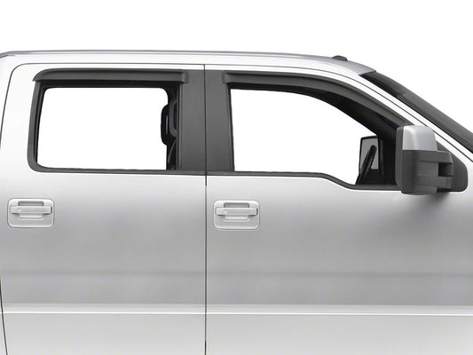 RedRock Window Deflectors; Front and Rear; Smoked (04-08 F-150 SuperCrew)