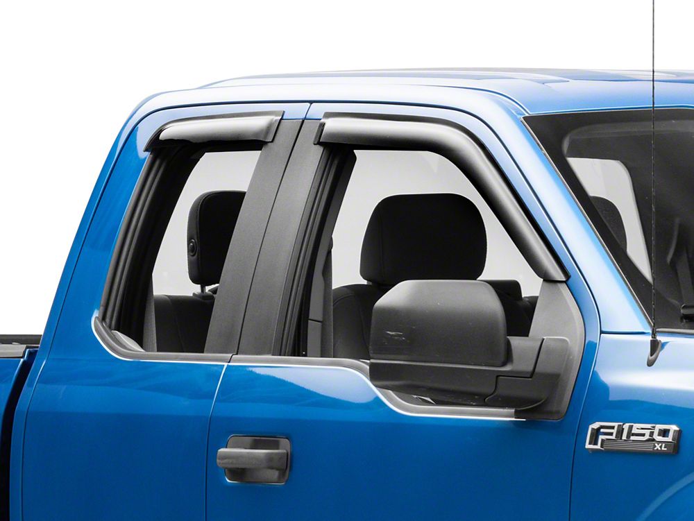 RedRock Window Deflectors; Front and Rear; Smoked (15-25 F-150 SuperCab)