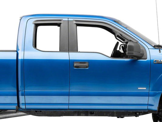 RedRock Window Deflectors; Front and Rear; Smoked (15-25 F-150 SuperCab)