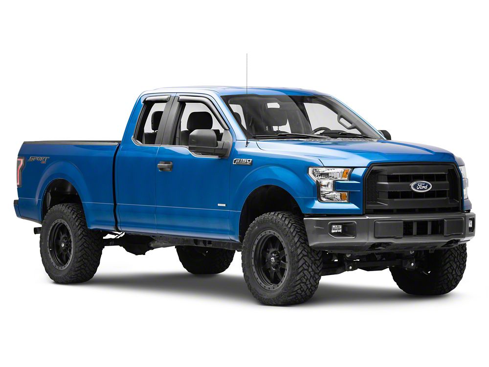 RedRock Window Deflectors; Front and Rear; Smoked (15-25 F-150 SuperCab)